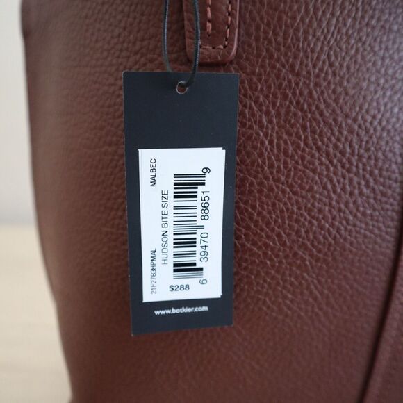 Botkier 21F2783HPMAL Large Brown Hudson Dual Handle Leather Tote Bag - Picture 11 of 15